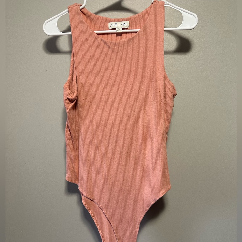 Peach Sleeveless Bodysuit